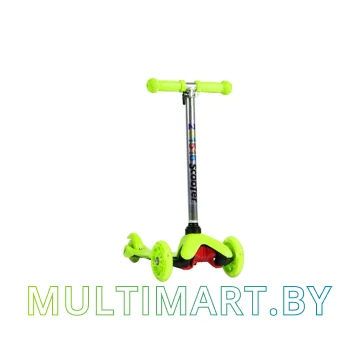 Самокат 21st Scooter Mini GRL 038 салатовый, прозрачные колёса картинка 3